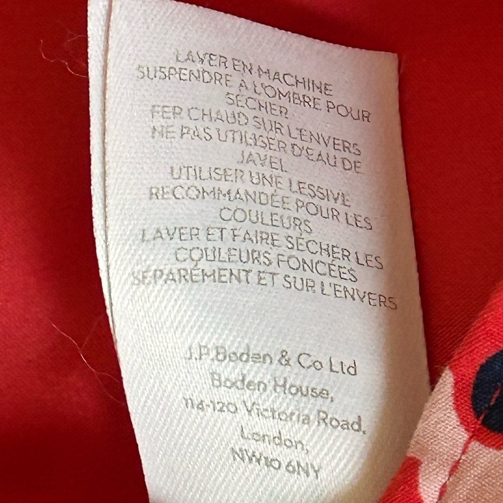 Boden Red Pencil Skirt with White Patterns - Picture 11 of 15